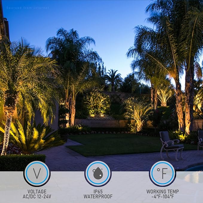 LEONLITE 12W/7.3W/3.7W Dimmable 5CCT LED Low Voltage Landscape Lights, Wall Wash Landscape Lighting Outdoor, 12V Landscape Spotlight, ETL, Aluminum, IP65 Waterproof, Pack of 4