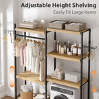 Double Row Over Washer and Dryer Storage Shelves, Laundry Room Organization and Storage, Heavy Duty Laundry Room Shelves, with Adjustable Height, 5-Tier