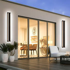 MELUCEE Modern 40" Linear Led Exterior Wall Light 30W 5 Color Dimmable Wall Sconces Set of 2, IP65 Waterproof Long Outdoor Garage Lights Black Patio Light Fixture Outside Lights for house, 3000K-6000K