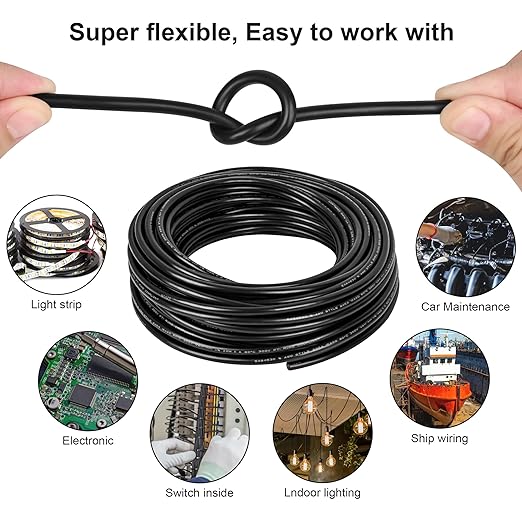 16 Gauge Wire 3 Conductor,16 AWG Electrical Wire Stranded PVC Cord Oxygen-Free Copper Cable,100FT 3 Core Pure Copper Flexible Cable Wire for LED Lamp Lighting Strips Automotive (100FT, 16AWG-3C)…