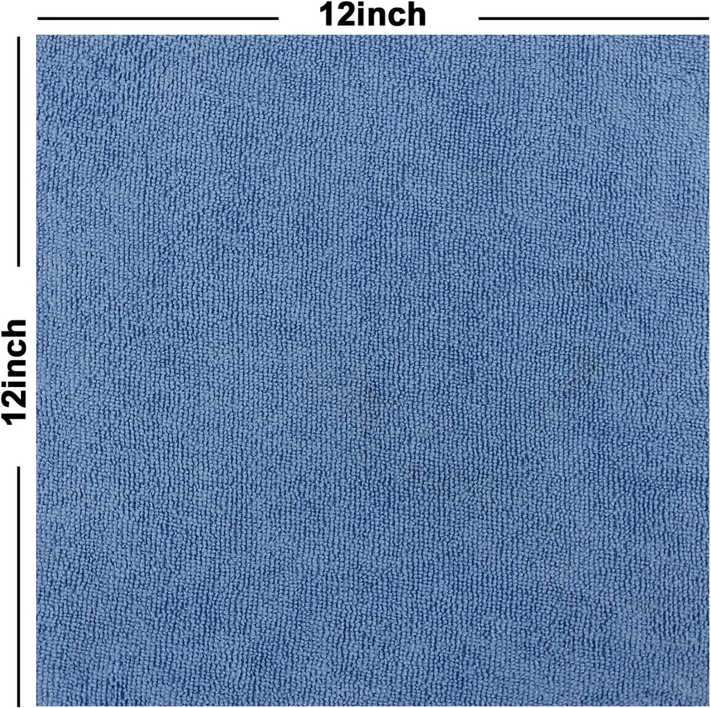 Tricol Clean Profesional Resuable Lint Free Microfiber Edgeless Cleaning Cloth 50PK Cleaning Rags,Absorbent Microfiber Wipes in Dispenser Box for Housekeeping, Car Cleaning (12 * 12 Inches) (blue1)