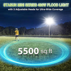 STASUN 2 Pack 480W LED Flood Lights, Mini Series Exterior Floodlights, 48000LM 6000K Daylight White IP66 Waterproof 3 Adjustable Panels Outdoor Security Lighting for Backyard, Driveway, Parking Lot