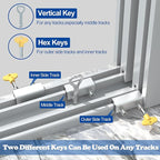 RELIANCER 8 Sets Sliding Window Locks,Aluminum Security Door Window Stoppers,Adjustable Safty Windows Lock for Horizontal & Vertical Fenster Doors,Child Proof Slider Windows Blocker for Home Safety