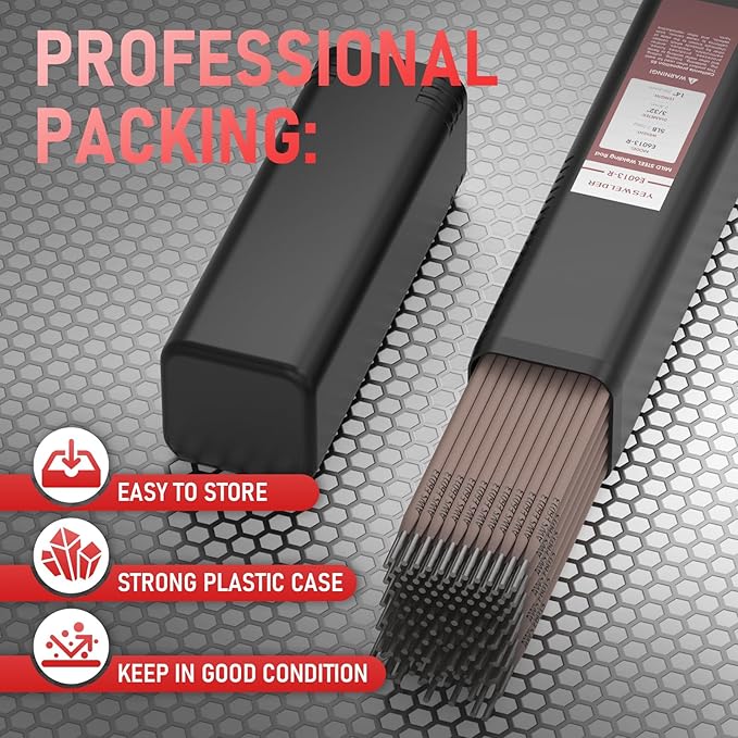 YESWELDER UPGRADED Rutile Material E6013 3/32'' 5LB Welding Rod Carbon Steel Stick Electrodes