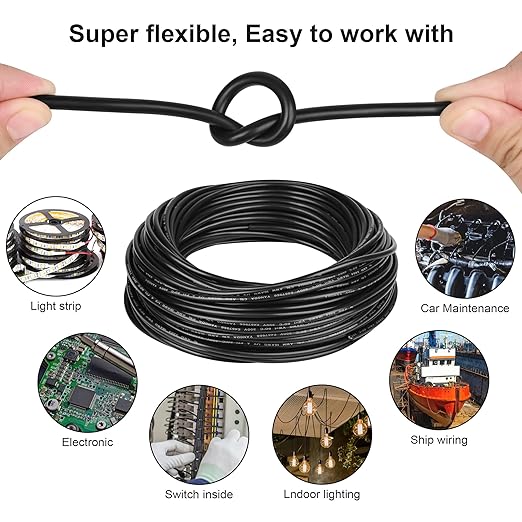 18 Gauge Electrical Wire 2 Conductor,18 AWG Electrical Wire Stranded PVC Cord Oxygen-Free Copper Cable,300FT Pure Copper Electrical Wire Cord for LED Lamp Lighting Strips Automotive…