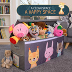 Extra Large Toy Storage Organizer with Lid - Sturdy, Collapsible Toy Chest Storage Box with Cute Design - Toys Bin with Dividers for Kids, Boys, Girls, Nursery, Bedroom, Play room 37"x16"x14"