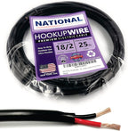 NATIONAL Wire & Cable – 18 AWG 2-Conductor Premium Copper Wire, 25 ft, Stranded | Made in USA, Flexible Jacket | LED Strips, Electronics, Low Voltage, DIY Projects, Indoor and Outdoor Use