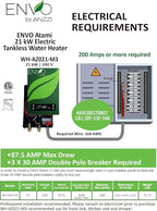 ANZZI Envo ANZZI Electric Tankless Water Heater 21 kW at 240 Volts, Enough to Install Anywhere - For kitchen faucet, bathroom faucet and shower (WH-AZ021-M3)