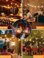 Abeja G40 Replacement Light Bulbs,Clear Globe Bulb fits E12 C7 Candelabra Screw Base Sockets, 1.5 Inch 5 watt Clear Glass Incandescent Bulbs for Indoor Outdoor Patio Decor, Warm White-50 Pack