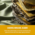 Brass Patina Solution - Brass Black Metal Finish to Blacken, Copper, Bronze Parts - Black Patina for Brass - 3.5 OZ