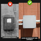 Kanayu Conduit Box Electrical 6'' x 6'' x 3'' Junction Box Plastic Dustproof Waterproof IP65 Gray White Protect Conduits and Fittings Universal Electrical Project Enclosure for Outdoor