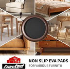 Ezprotekt 2.5 inch Non Slip Round Wood Furniture Pads for Hardwood Floors, 4 Pcs Anti Slip Furniture Coaster for Chair Sofa Bed Couch, Furniture Cups with Anti-Slide EVA Anti-Scratch (Dark Brown)