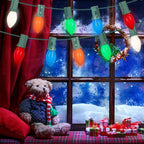 25 Pack Multicolor C7 Christmas Lights Replacement Bulbs Vintage Ceramic Multi-Colored Light Bulbs for Christmas Tree & Indoor Outdoor Xmas Lights C7 Replacement Bulbs, E12 Base, 5W