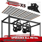 REIBII 55" W Garage Shelving, Heavy Duty Storage Shelves Load 3000LBS, 5 Tier Adjustable Metal Shelving Unit for Basement, Warehouse, Workshop, 55" W x 24" D x 72" H