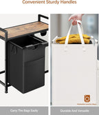 Lulive Double Laundry Hamper, Multifunctional Basket Organizer, 112L Laundry Sorter with Removable Bags and Fabric Handles, Large Top Shelf Laundry Bag for Bathroom, Dorm, Laundry Room