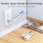 [UL Listed] Cable Matters 2-Pack 16 AWG 2 Prong Short Extension Cord 3 ft, 13A 3-Outlet Extension Cords with Tamper Guard, 13 Amp, 1625 Watts, White