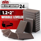 Furniture Leveler 24pcs Kit Size Variety | Multi-Purpose Rubber Shim for Leveling Feet Stable | Anti-Wobble Pad for Uneven Table, Dresser Leg, Toliet and More Furniture | Prevent from Wobbling