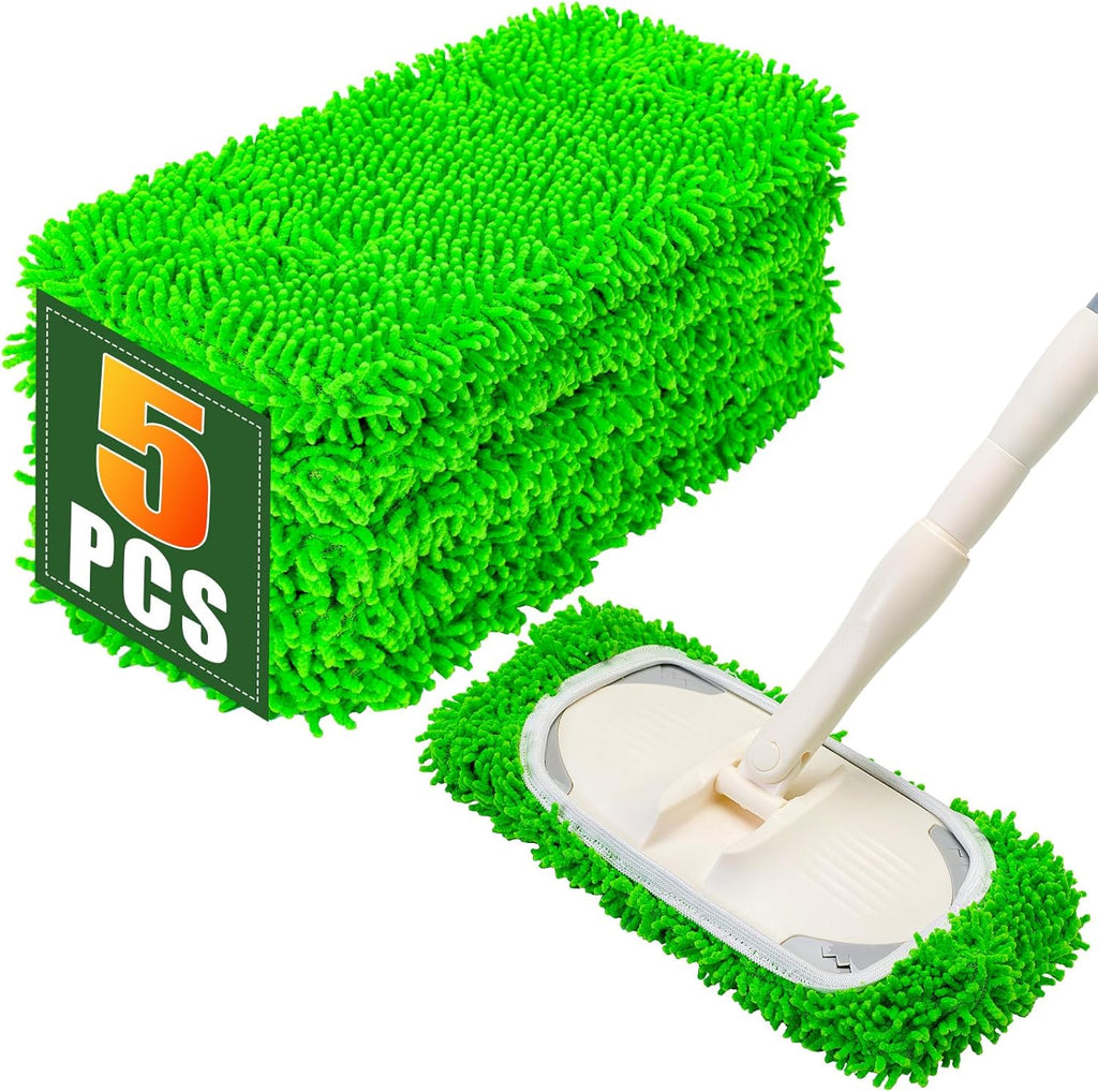 Reusable Dry Wet Mop Pads Refills for Swiffer Sweeper Mop Microfiber Replacement Sweeping Cloths Floor Cleaning Mopping Pad (5PCS)