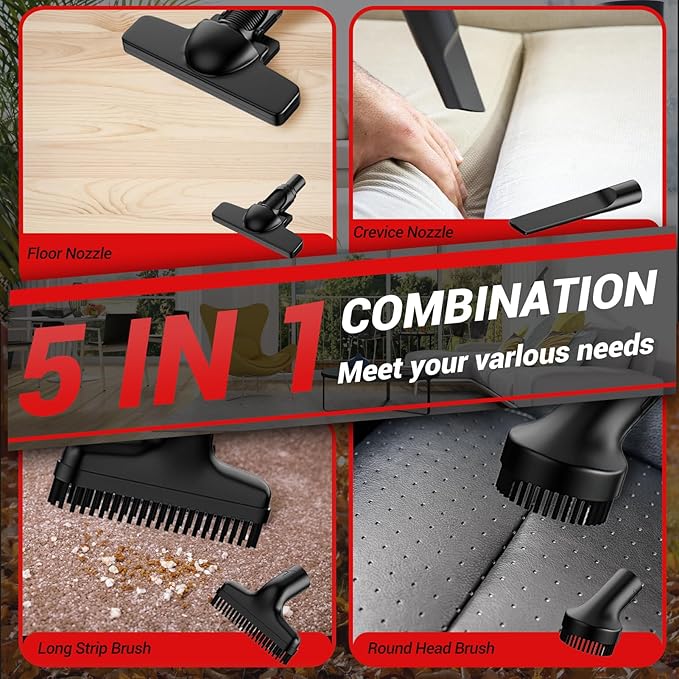 Cordless Vacuum Cleaner Compatible with Mil-Wuakee 20V Battery,20000Pa High Power Handheld Vacuum with HEPA Filter, 5 in 1 Portable Electric Vacuum With LED Light for Carpets, Floors&Cars (No Battery)