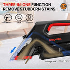 Shop-Vac 3-in-1 Cordless Spot Cleaner, Handheld Upholstery Cleaner with Spray, Rolling Brush and 5.5kPa Suction, 2 Water Tanks, USB-C Rechargeable