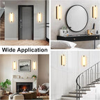 ZEROUNO 14.2 inch Alabaster Wall Sconces, Natural Marble Wall lamp Set of Two,Dimmable Alabaster Wall Light Fixtures for Stairs Bathroom Living Room Bedroom Vanity,Hallway