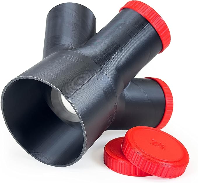 4" to 2-1/2" 4-Way Dust Collection Splitter Junction Fitting, Multi Port Fits Standard Hoses and Shop Vac Accessories, Dust Medusa