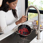 KRAUS Sellette Single Handle Spot Free Stainless Steel Pull-Down Kitchen Faucet with Deck Plate and Soap Dispenser, KPF-1680SFS-KSD-80SFS