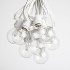 Hometown Evolution, Inc. 25 Foot C9 Commercial LED G50 Globe String Lights with 20 LED G50 Clear 2 Inch .6 Watt Bulbs and White Wire