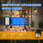 Porch Light with GFCI Outlet Dusk to Dawn Motion Sensor Outdoor Light 3 Light Modes Exterior Light Fixture Waterproof Outside Wall Light for House Patio Garage