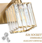 Aipsun Bathroom Vanity Light Fixtures Crystal Vanity Lighting Fixtures Brass 3 Light Bathroom Lighting (Exclude Bulb)