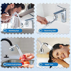 CECEFIN Water-Filter for Sink-Faucet Extender-Aerator - 9pcs Cartridges Reduce Chlorine for Bathroom/Kitchen Skin Face Eye Wash,Brass Faucet Mount Purifier System,1080°Rotating 2-Mode Swivel Aerator