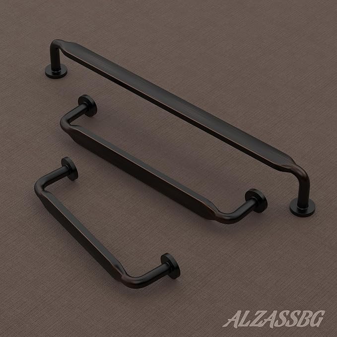 Alzassbg 6 Pack Oil Rubbed Bronze Cabinet Handles, 6-1/4 Inch(160mm) Hole Centers Arch Modern Cabinet Pulls Kitchen Cabinets Hardware for Cabinets and Drawers AL3503ORB