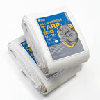 GUARD SHIELD Tarps Heavy Duty Waterproof 12x12 Feet White Poly Tarp Cover Square Outdoor Thick UV Resistant Tarpaulin with Grommets 10mil (2-Pack)