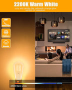 MASTERY MART Dimmable Vintage E26 LED Light Bulb, 2200K Warm White, 5.5W 60W Equivalent, Glass ST19 Edison Style, 400LM Decorative Filament Bulb, UL, Energy Star, 16 Pack