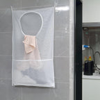 Saves Space Door-Hanging Laundry Bag,Door Hanging Laundry Hamper with 2 Different Types of Hooks, Polyester Fabric Hanging Laundry Basket for Clothes Size 22"X37" -2 Pack White