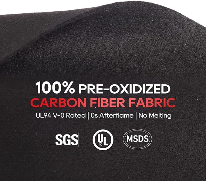 TOPDC 2 Pack Welding Blanket 20x20 Inch, High Temp Resistant Carbon Felt Pad, 5mm Thick Heat Shield Fabric Withstands 2200℉, UL94&MSDS Certified, Flexible&Cuttable for Welding Soldering Grill Firepit