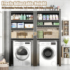 Over Washer and Dryer Shelves,4 Tiers Laundry Room Standing Shelf,Laundry Room Storage Organization,Adjustable Metal Shelving Unit,35" W x 12" D x 63" H, Black