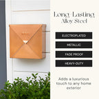 NACH Chicago Copper Extra Large Mailbox, Rust Resistant Large Mailboxes for Outside Wall Mount, Large Metal Mailbox, Wall Mount Mailbox, Extra Large Capacity Mailbox, 12 x 12 x 4.8 inches, MB-6301CP