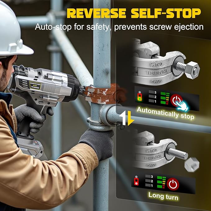 Cordless Impact Wrench 1/2" Compatible with DeWalt 20V Battery, 1700 Ft-lbs (2300 Nm) High Torque Impact Driver, Electric Impact Gun with 4 Modes & LED Light for Car, Truck(Bare Tool)