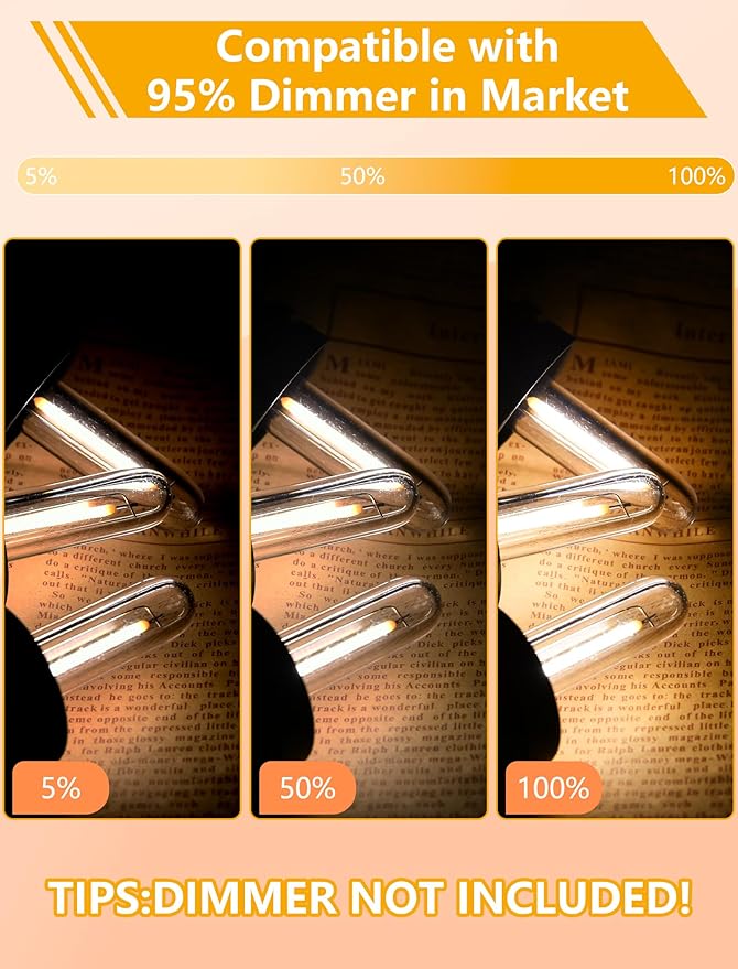 12 Pack LED T13 Replacement Light Bulbs for S14 Outdoor String Lights, 0.6W Night Lights Bulb Equivalent to 11W Incandescent Bulb, 2700K Warm White, E12 Candelabra Bulbs Dimmable