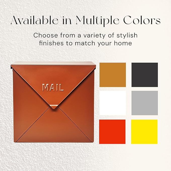 NACH Mailboxes for Outside Wall Mount, 10 x 10 x 4 inch Rustic Brown Mail Boxes for House Outside, Waterproof Mailboxes for Outside - Chicago Style Mail Box