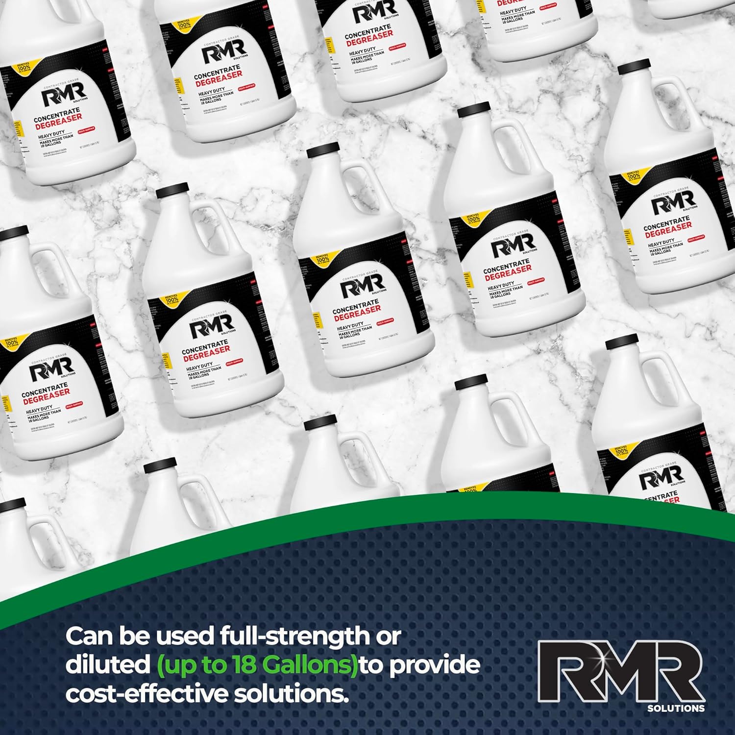 RMR Degreaser and Cleaner Concentrate - Advanced Indoor/Outdoor Formula for Heavy-Duty Commercial, Residential, Automotive, and Equipment Cleaning, 1 Gallon Makes Over 16 Gallons