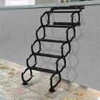 5 Steps Wall Mounted Attic Ladder, Indoor Attic Stairs Pull Down System, Metal Telescoping Step Ladders, Anti-slip Retractable Folding Stair, Loft Extension Steps Staircase for Garages(white, 5 Steps)