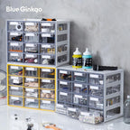 Blue Ginkgo Large 12-Drawer Cabinet – Stackable Clear Organizer for Hardware, Beads, Plastic Bricks, Office, and Craft Storage (Made in Korea, Gray)