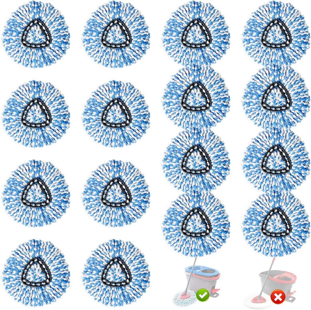 16 Pack Spin Mop Replacement Heads, Only Fit for RinseClean 2-Tank System, 100% Microfiber Spin Mop Refill Head,Spinning Mop Head Replacement for Floor Cleaning