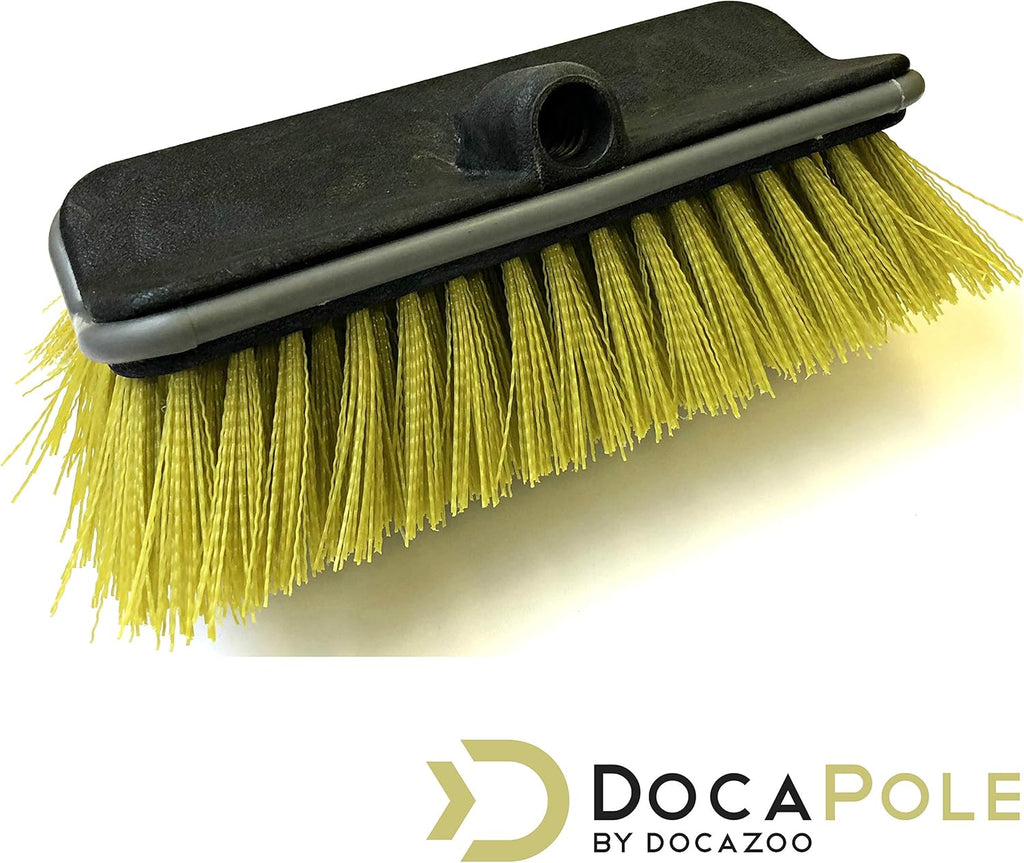 DOCA Scrub Brush Attachment for Long Handle Extension Pole - Outdoor Broom and Scrubbing Brush for House Floor, Deck, Patio, Car - Hard Brush