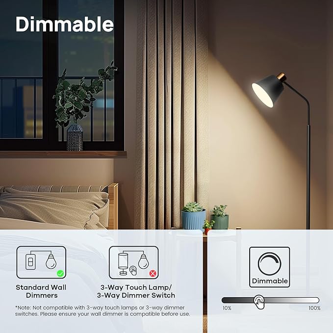 Consciot A19 LED Light Bulbs Dimmable,60W Equivalent,3000K Warm White,9W 800 Lumens,E26 Standard Base,UL Listed,Lighting for Bedroom Living Room Home Office,5 Packs