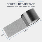 Window Screen Repair Kit 2 in X 16.5FT 3-Layer Strong Adhesive & Waterproof Tape Fiberglass Covering mesh, Repair for Window Screen and Screen Door tears Holes (2 in X 16.5FT)