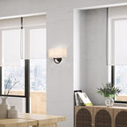 Industrial 2-Lights Wall Sconce Fixtures with White Textile Shade, Vintage Double Head Wall Light Lamps Decor for Hallway Bedroom Living Room Bathroom Corridor