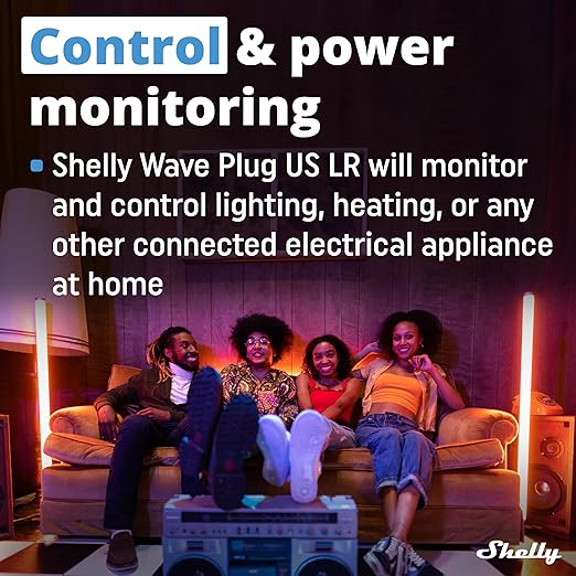 Shelly Wave Plug US LR | Z-Wave Long Range Smart Plug with Power Monitoring 15 A | Home Automation | iOS Android App | Low Power Consumption | Smart Schedules & Scenes | Bulletproof Security (2 Pack)